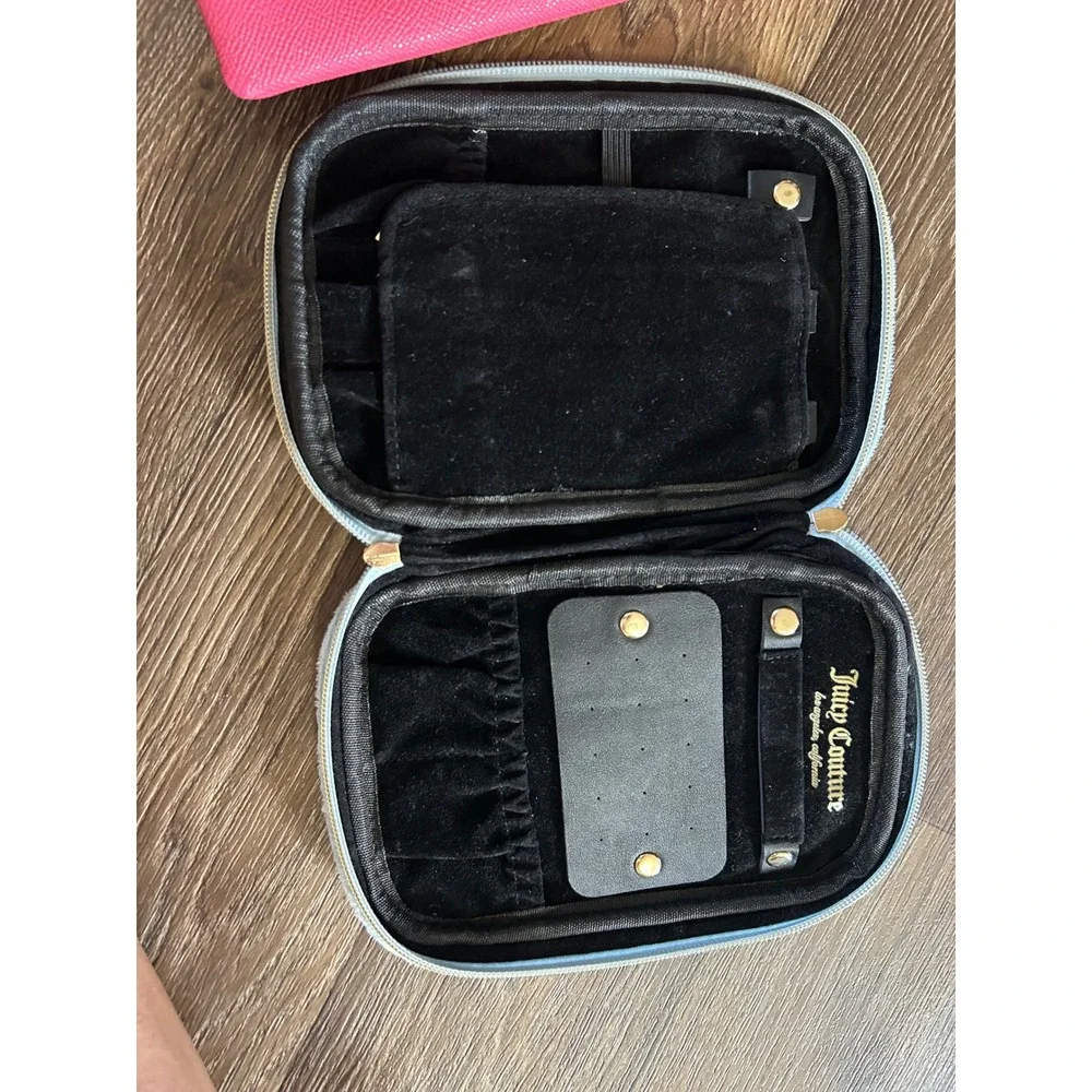 Coach + Juicy Couture Blue Velour Jewelry Travel Case Organizer Emb